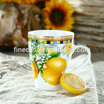 11OZ Elegant New Bone China Tea Mug of Lemon Fragrance